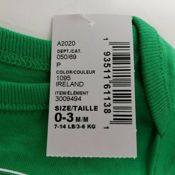 Irish Baby One Piece Shamrock Graphic Bodysuit NEW 0-3 Months - Picture 3 of 3